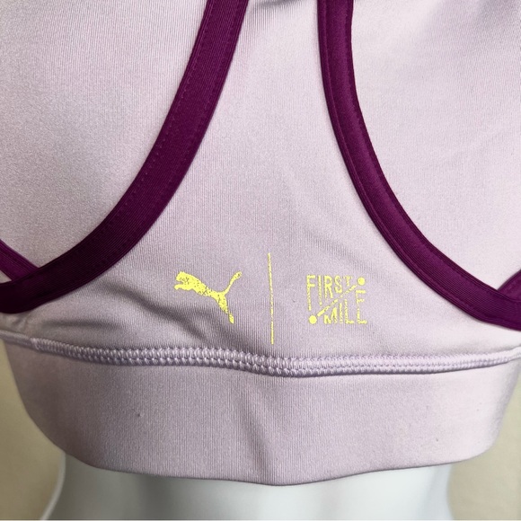 PUMA womens Train First Mile Mid Impact Sports Bra, MEDIUM, Lilac/Purple color - Picture 11 of 14